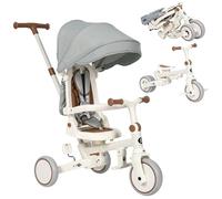 Olmitos - Tricycle Évolutif Bébé 5 en 1 - Vélo Enfant de 1 à 5 Ans - De Tricycle à Vélo avec ou sans Pédales - Adaptable et Transformable (Gris)