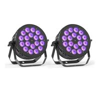 Oloaxolx 2Pcs 18 x 10 W RGBW LED Par Projecteur,lumières de scène avec DMX512, 4/8CH Activés par le son, Auto,mode maître esclave jeux de lumiere dj professionnel pour Fête/mariage/concert/Noël