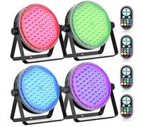 Oloaxolx 4 pièce120 W 60 LED Par Projecteur, 4 en 1 RGBW Lumière DJ Avec télécommande,DMX512/8CH Lumière scène, Son/Strobe-lumiere dj-Pour fête, Mariage, Bar, Club, Décoration,Halloween, Noël