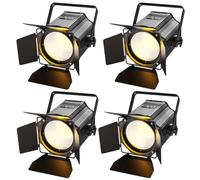 Oloaxolx 4 pièces 200 W COB Par LED Projecteur de scène avec volets coupe-flux, 3500 à 7500 K 2 en 1 éclairage de scène DMX/maître-esclave lumière de fête pour DJ, église, concert, mariage