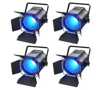 Oloaxolx 4 pièces 200 W Projecteur LED Par COB RGBWA+UV avec volets de blindage, lumière de scène blanc chaud-froid avec DMX512/voiture/éclairage disco pour DJ fête concert mariage théâtre