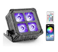 Oloaxolx 40 W RGBWA + UV Projecteur LED Par étanche à batterie sans fil rechargeable Uplight avec télécommande/APP/DMX éclairage de scène d'extérieur pour mariage concert décoration Halloween