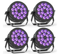 Oloaxolx 4Pcs 18 x 10 W RGBW LED Par Projecteur,lumières de scène avec DMX512, 4/8CH Activés par le son, Auto,mode maître esclave jeux de lumiere dj professionnel pour Fête/mariage/concert/Noël