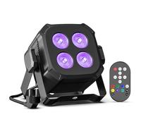 Oloaxolx 4x8 W RGBW 4 en 1 LED par Projecteur de scène avec télécommande contrôle sonore, DMX512-4/8 canaux éclairage de scène pour DJ, fêtes, spectacles, discothèque, mariage, exposition