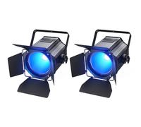 Oloaxolx Lot de 2 projecteurs LED COB 6 en 1 RGBWA + UV DJ avec rabats de blindage, blanc chaud et froid par projecteurs avec DMX512/Auto/Sound pour fête, concert, église, mariage, théâtre