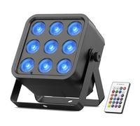 Oloaxolx Lot de 6 projecteurs LED RGBWA + UV rechargeables avec télécommande - 9 W - Lumière de scène DMX - Commande vocale - Lumière disco pour fête, DJ, mariage, bar