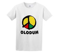 Olodum Brazil Music Retro Peace Logo Mens Short Sleeve White XL
