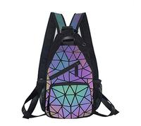 OLOEY Sacs à main et sacs à dos géométriques lumineux pour femmes, sacs à bandoulière à couleur changeante holographique réfléchissant, sacs à dos, mini sac à dos, pour voyager