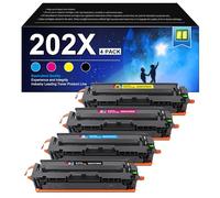 OLORVA Lot de 4 cartouches de toner 202 x 202A haut rendement compatibles avec Color Laserjet Pro MFP M281fdw, Color Pro MFP M281cdw