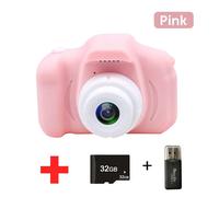 OlPG-Mini appareil photo numérique pour enfants,intérieur,extérieur,photographie,vidéo,jouet intelligent,cadeau - Type Camera Kit Pink