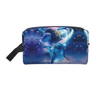 Olphins in Space Trousse de toilette pour homme, trousse de toilette de voyage spacieuse pour femme, blanc, Taille unique