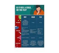OLQEAAUF Is It RSV A Cold Or The Flu Symptom Comparison Chart Educational Health Poster for Living Room Clinic Office Decor(Unframed,16X24inch(40X60cm))