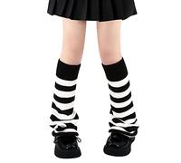 Olreco Jambières Kawaii Y2K Harajuku pour filles et femmes - Accessoires Gyaru, Goth & Lolita, B Rayures noires et blanches évasées, taille unique
