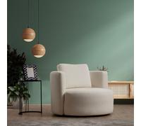 Olsen - Fauteuil Bouclettes Couleur Crème Beige