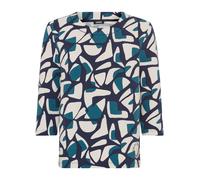 Olsen T-shirt beige clair / bleu foncé / pétrole, Taille S-M