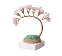 OLSKFUH Arbre À Argent en Cristal, Cristal De Cristal Naturel Reiki Et Pierres De Guérison, Perles De Pierres Précieuses, Arbre des Chakras, Décoration De Bureau, Arbre De Crista,Pink