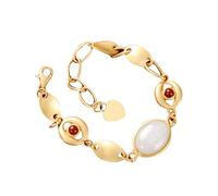 OLSKFUH Bracelet Ovale en Jade Blanc Naturel Hetian Plaqué Or Argent S925, Style Feng Shui, pour Femme. Authentique.,