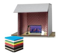 OLSKFUH Cabine D'Enregistrement Portable Insonorisée pour Home Studio, Podcast Et Voix Off. Couvercle Pliable De Réduction du Bruit avec Protection Sonore À 360 Degrés.,Brown
