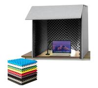 OLSKFUH Cabine D'Enregistrement Portable Insonorisée pour Home Studio, Podcast Et Voix Off. Couvercle Pliable De Réduction du Bruit avec Protection Sonore À 360 Degrés.,Black