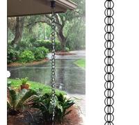 OLSKFUH Chaînes De Pluie Annulaires en Alliage D'Aluminium, Chaîne De Gouttière Facile À Installer avec Crochet, Clochettes De Rechange pour Descentes Pluviales De 2,4 M, 2,2m (66ft)