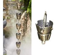 OLSKFUH Chaînes De Pluie Antiques Couleur Bronze, Clochettes Décoratives, Déviateur d'eau De Pluie, 1 M, 2,4 M, 2,6 M, 3 M, 4 M, 5 M, Chaîne De Remplacement pour Descente De,45m (148ft)