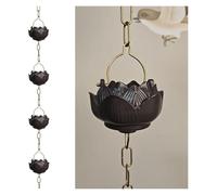 OLSKFUH Chaînes De Pluie, Chaîne De Récupération d'eau De Pluie, Chaîne De Pluie Décorative en Forme De Lotus Et De Poisson Rouge pour Villa/Jardin/Parc, Répartiteur d'eau D,Style2-2m/65ft