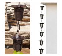 OLSKFUH Chaînes De Pluie, Récupérateur d'eau De Pluie, Chaîne De Pluie pour Gouttières Et Descentes Pluviales, Récupérateur d'eau De Pluie Extérieur pour Fortes Pluies, Chaî,24m/78 ft