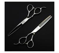 OLSKFUH Ciseaux De Coiffure Professionnels 5 Couleurs pour Gauchers, Kit De 15 Cm (6 Pouces) pour Cheveux Clairsemés.,Ensemble argenté - 65 cm