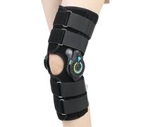 OLSKFUH Genouillère, Orthèse D'Immobilisation Fonctionnelle du Genou, Genouillère À Angle Réglable pour Blessure Ligamentaire Et Ménisque, Rééducation du Genou,S