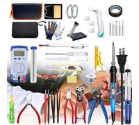 OLSKFUH Kit De Vitrail, Kit De Démarrage De Vitrail, Kit De Démarrage Professionnel, avec Kit D'Outils De Coupe-Verre Et Kit De Fer À Souder 60 W Et Ruban De Cuivre De 2 M Et Fil,