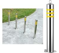 OLSKFUH Poteau De Signalisation De Chantier en Acier Inoxydable, Borne De Stationnement avec Cônes Réfléchissants pour Garage Ou Parking.,4pack-60cm/23.6