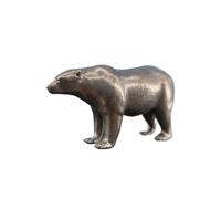OLSKFUH Statue Miniature d'ours Polaire en Laiton, Sculpture d'ours Noir en Métal, Ornement De Bureau, Accessoires De Décoration pour La Maison, Bonsaï, Micro Paysage,