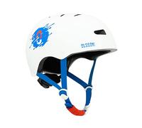 OLSSON Casque pour enfant Hero Taille S-L (50-54 cm), réglable, homologué, résistant aux chocs à 360 °, doublure intérieure amovible, ventilation, convient pour trottinettes, patins à roulettes (blanc