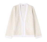 Oltre - Cardigan à effet mat et micro-sequins - Femme - Pulls - Blanc - Taille: 44 FR