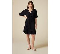Oltre Flared Dress With Two-colour Trim Black Taille: 40 | Robes Mini Outlet | Femme | Le Noir