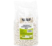 Oltresole, Haricots Cannellini Bio 1 Kg, Légumineuses sèches biologiques de culture contrôlée, riches en fibres, vitamines et sels minéraux, idéales pour les soupes et les salades, paquet familial