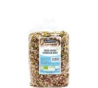 Oltresole, Organic Omega Seed Mix 1 kg (Pumpkin, Sunflower and Flax Seed Mix), Mélange de 3 graines grasses entières, riches en protéines, fibres et oméga-3, idéal pour les salades
