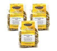 Oltresole, Pasta di Mais Giallo Biologica Italiana, Format Fusilli, Pâtes protéinées avec 100% de farine de pois vert biologique, riches en fibres, végétaliennes, sans gluten, 3x350 g