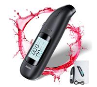 Olubfdh Ethylotest de Police avec Affichage Digital LCD Bleu, avec Batterie Rechargeable USB Ethylotest Professionnel, Embout buccal Inutile, pour Utilisation à la Maison ou Lors de soirées