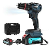 Olubfdh Perceuse Visseuse Sans Fil 21V Perceuse Percussion Brushless Avec Batterie 4000mAh, 50Nm de couple max 20+3 positions de couple (2 vitesses & LED), Maison et le jardin projet DIY