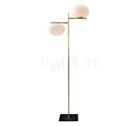 Oluce Alba Lampadaire 2 foyers laiton/verre opale brillant , Vente d'entrepôt, neuf, emballage d'origine