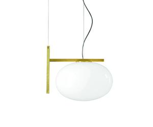 Oluce Suspension Alba 466 opale. laiton