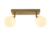 Olucia - AMER - Luminaire de plafond de salle de bain - Laiton/Blanc