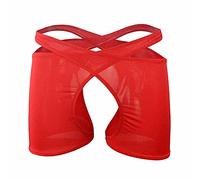 Oludkeph Culotte pour Homme sous-vêtements Taille Haute Extensible Crossdress G-String, Rouge, Taille Unique