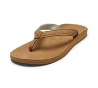 OLUKAI Southshore Sandales en cuir pleine fleur pour femme, coussinets de traction en caoutchouc non marquants et semelle intérieure moulée par compression, Caramel/caramel, 39.5 EU