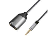 Oluote Câble Répartiteur pour Casque, Adaptateur Audio Double Stéréo 3,5mm en Nylon Tressé Mâle vers Femelle pour écouteurs (5M)