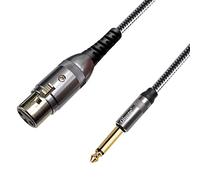 Oluote Fil D'interconnexion Asymétrique Cordon Micro, 6.35 mm (1/4") TS Mâle vers XLR Femelle Câble Microphone Câble Pour Haut-parleur Mic Guitar Mixer,Stage(5m)