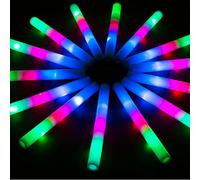 OLUPP Glow Sticks Bulk, 46 Pcs LED Foam Sticks, Glow in the Dark Party Pack with 3 Modes Colorful Flashing for Wedding, Raves, Concert, Camping