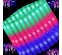 OLUPP Lot de 200 bâtons fluorescents géants en mousse avec 3 modes de clignotement coloré, cadeaux de fête fluorescents, fournitures de fête phosphorescentes pour mariage, raves, concerts, camping,