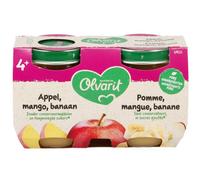 Olvarit Fruit 4m+ Pomme/Mangue/Banane 2x125g